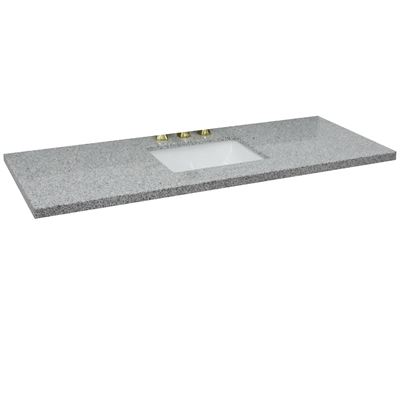 61" Gray granite countertop and single rectangle sink