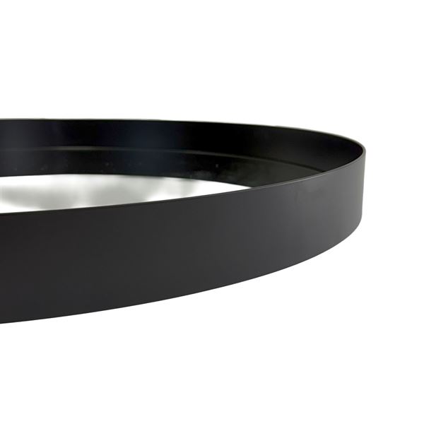 Round Metal Frame Mirror in Matte Black