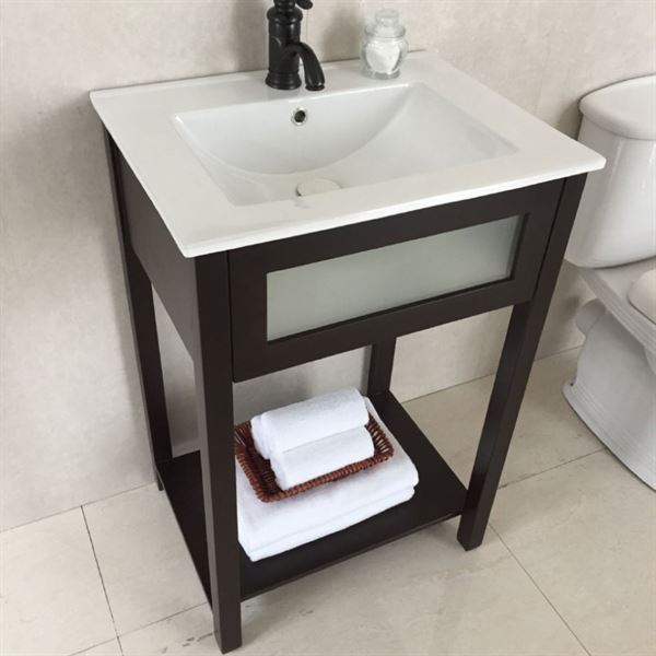 24 in Single sink vanity-manufactured wood-espresso