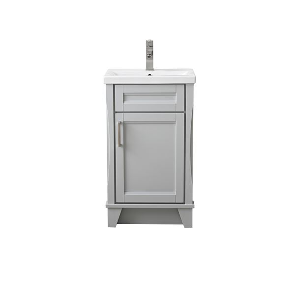 20 in. Single Sink Vanity in Light Gray Finish with White Ceramic Sink Top