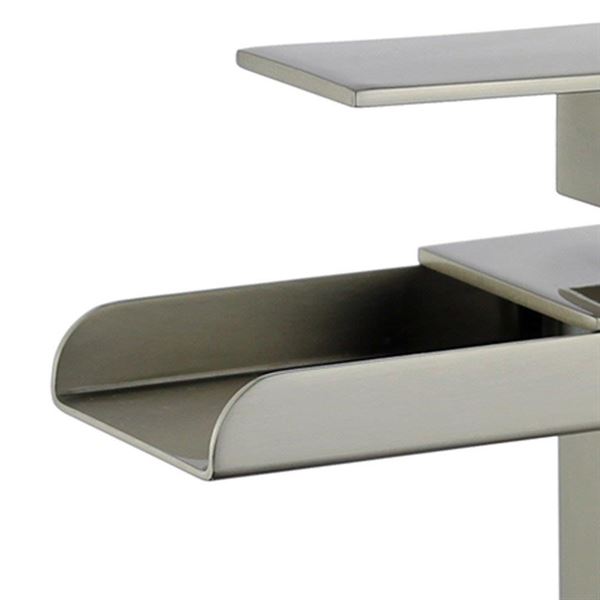 DISCONTINUED : Pampalona Single Handle Bathroom Vanity Faucet with Overflow in Brushed Nickel