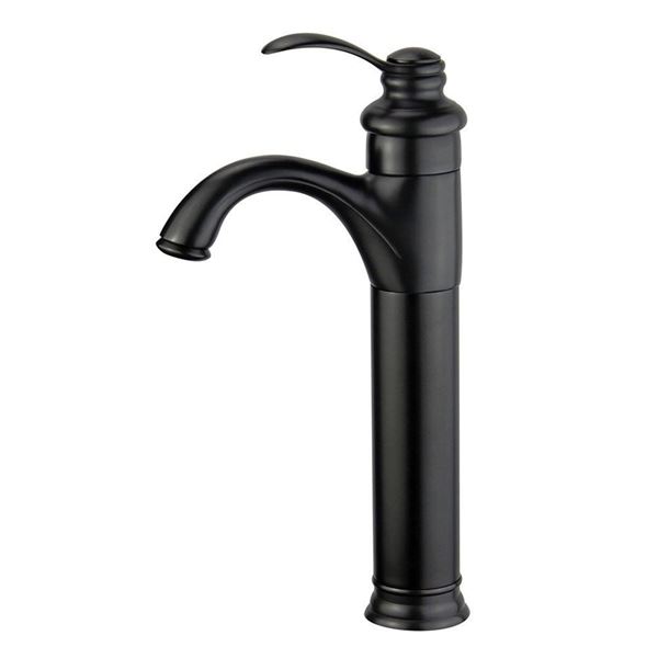 DISCONTINUED : Madrid Single Hole Single Handle Bathroom Faucet in Matte Black with Overflow