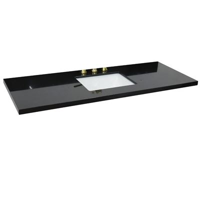 61" Black galaxy countertop and single rectangle sink