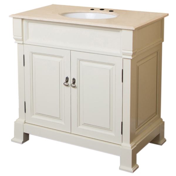 36 in Single sink vanity-wood-cream white
