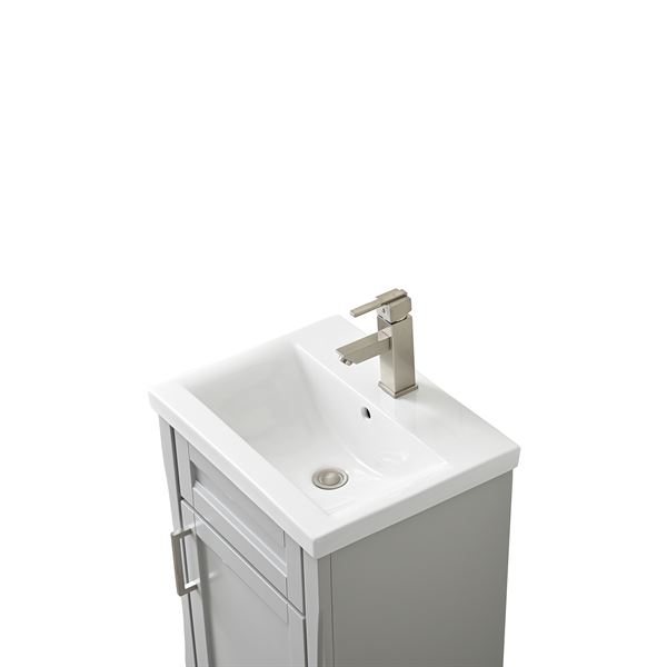 20 in. Single Sink Vanity in Light Gray Finish with White Ceramic Sink Top