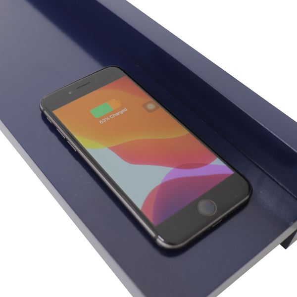 24" Blue Wireless Charging Shelf and Frameless Mirror Set
