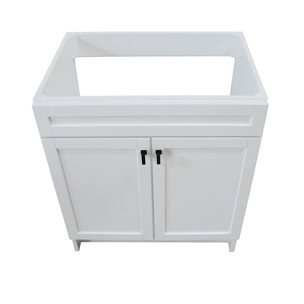 30 in. Single Sink Foldable Vanity Cabinet, White Finish 